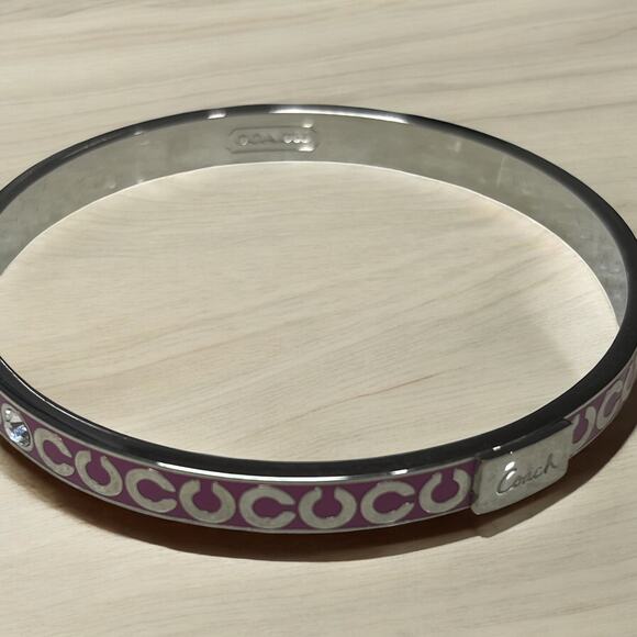 Coach Signature Metal Enamel & Crystal Bangle - Picture 8 of 8